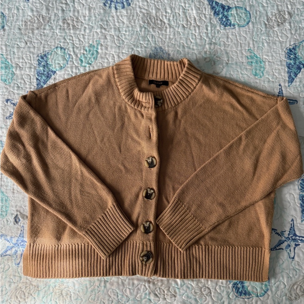 Quince Camel Button-Up Cardigan